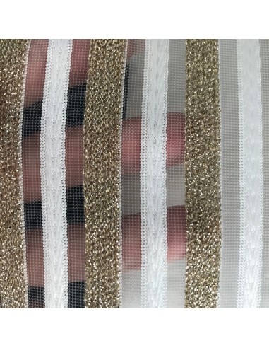 ŻAKARD -DZIANINOWY Z LUREXEM PASKI NA SIATCE