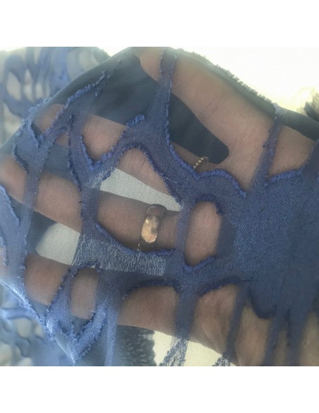 ŻAKARD SZYFONOWY NAVY