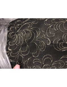 ŻAKARD CZARNY ROZETKA ZE ZŁOTYM LUREXEM