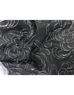 ŻAKARD CZARNY ROZETKA ZE ZŁOTYM LUREXEM 2