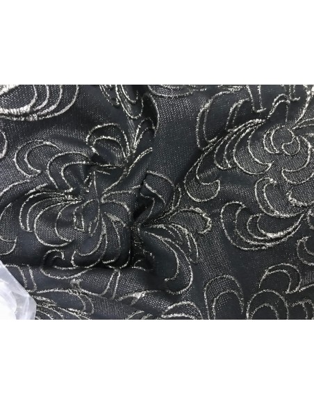 ŻAKARD CZARNY ROZETKA ZE ZŁOTYM LUREXEM