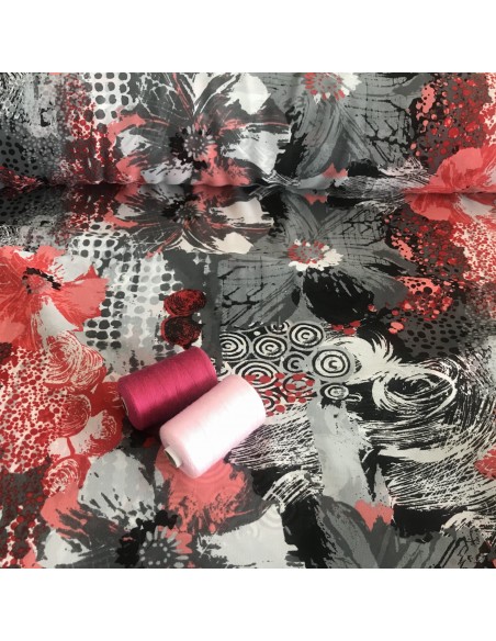 SZYFON KWIATY GEOMETRIA CZERWIEŃ