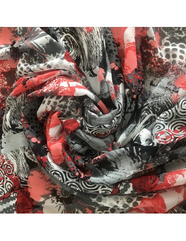 SZYFON KWIATY GEOMETRIA CZERWIEŃ