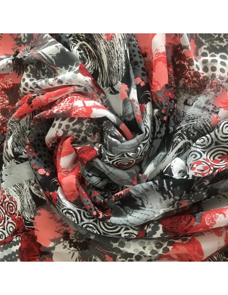 SZYFON KWIATY GEOMETRIA CZERWIEŃ