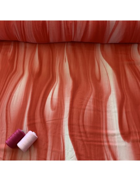 SZYFON KWIATY GEOMETRIA CZERWIEŃ FALE