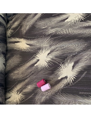 SZYFON YORIU Z LUREXEM- ROZETKA BEŻ Z BRĄZEM