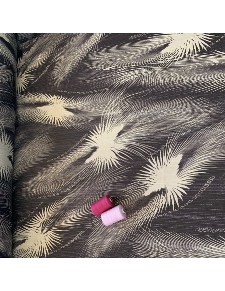 SZYFON YORIU Z LUREXEM- ROZETKA BEŻ Z BRĄZEM