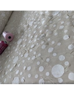 SZYFON ŻAKARD KROPKI BEŻ