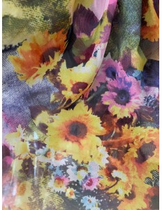 szyfon wzór kwiatowy 150cm 100% poliester