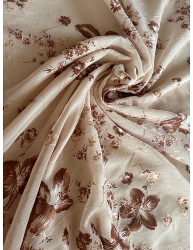 Tkanina szyfon żakard bernaut beżowy