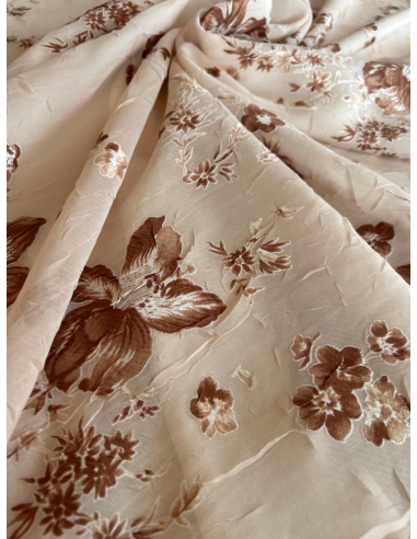 Tkanina szyfon żakard bernaut beżowy