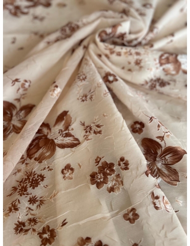 Tkanina szyfon żakard bernaut beżowy