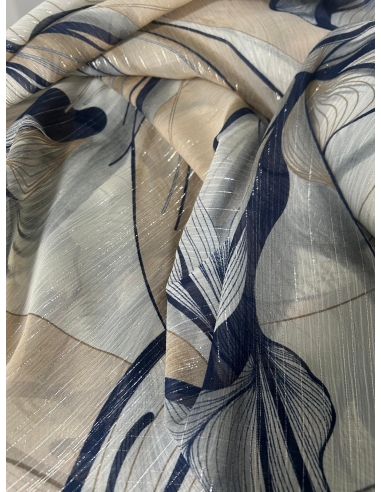 Tkanina szyfon ze srebrna nitka...