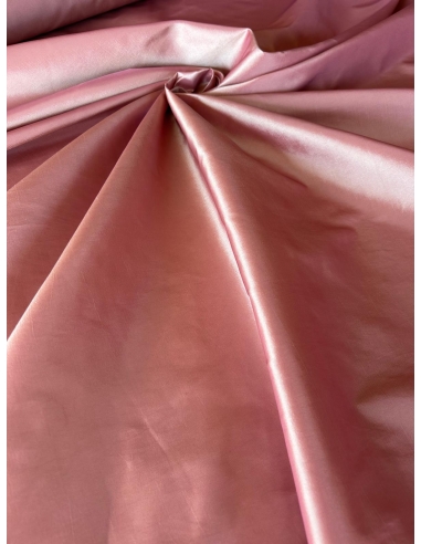 Tkanina tafta z połyskiem brudny róż