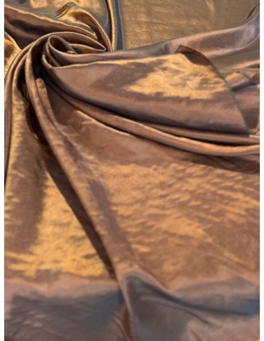 Tkanina tafta z połyskiem miedziany brąz