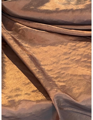 Tkanina tafta z połyskiem miedziany brąz