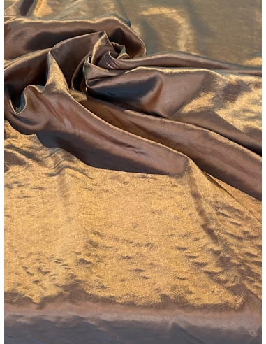 Tkanina tafta z połyskiem miedziany brąz