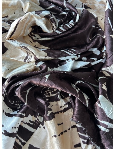 Tkanina satyna z połyskiem brąz z...