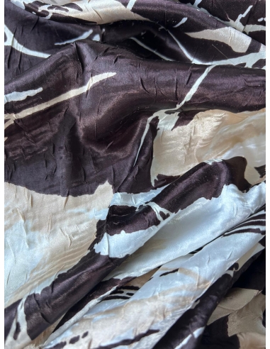 Tkanina satyna z połyskiem brąz z...