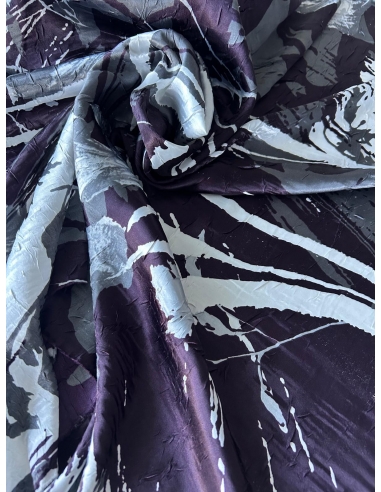 Tkanina satyna z połyskiem śliwkowy z...