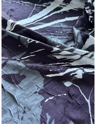 Tkanina satyna z połyskiem śliwkowy z...