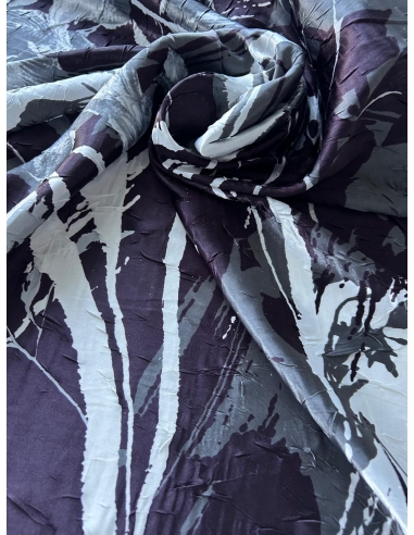 Tkanina satyna z połyskiem śliwkowy z...