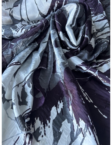 Tkanina satyna z połyskiem śliwkowy z...