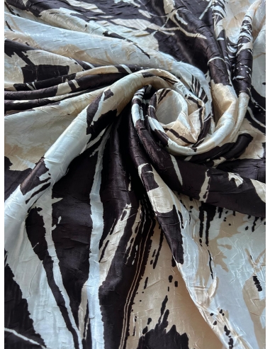 Tkanina satyna z połyskiem brąz z...