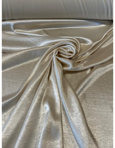 Tkanina satyna z laykrą kremowa