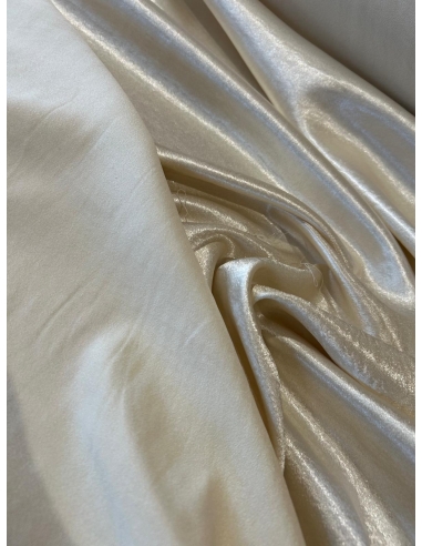 Tkanina satyna z laykrą kremowa